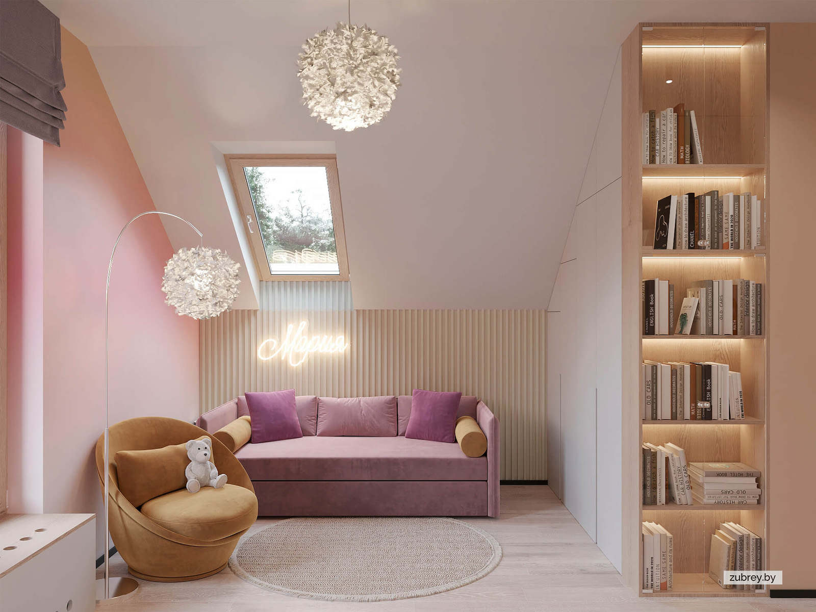 Комната девочки 5+ лет, 2 этаж 