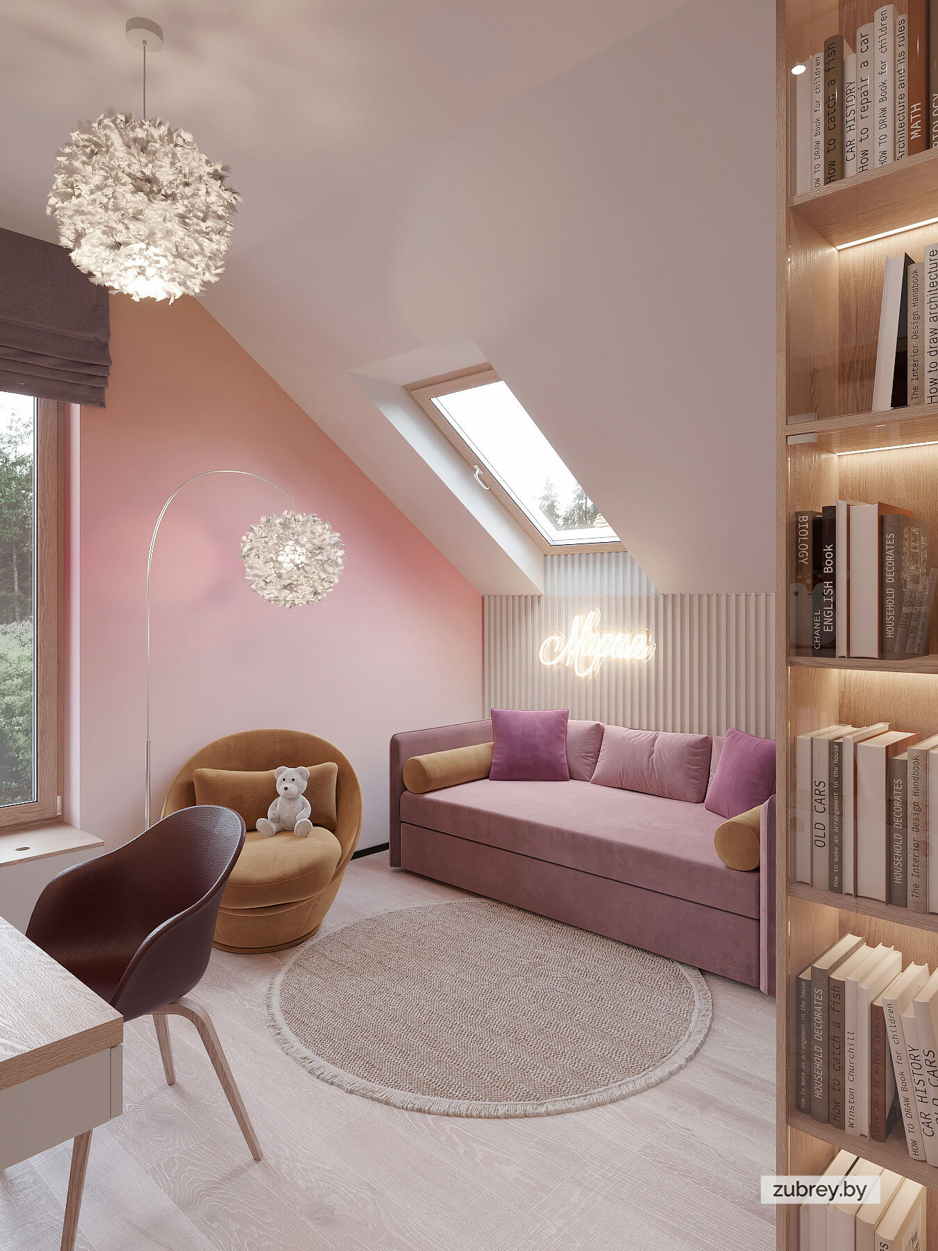 Комната девочки 5+ лет, 2 этаж 