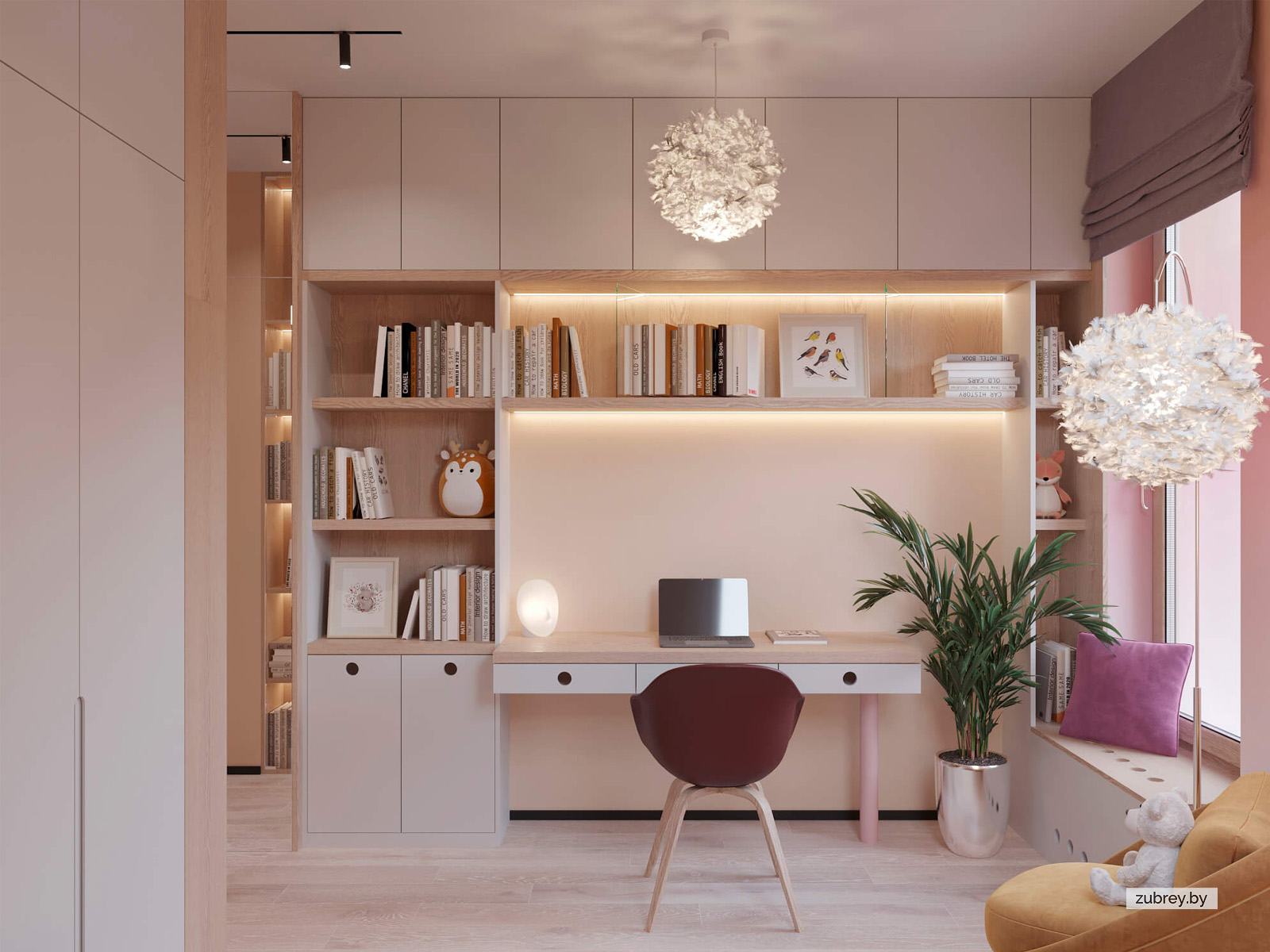 Комната девочки 5+ лет, 2 этаж 