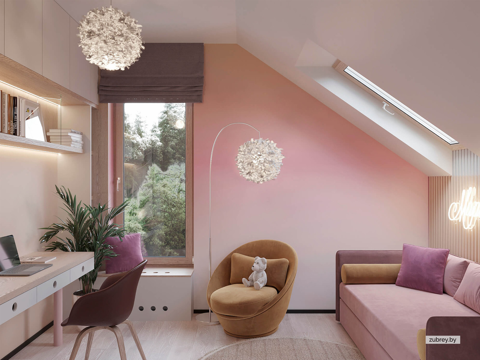 Комната девочки 5+ лет, 2 этаж 