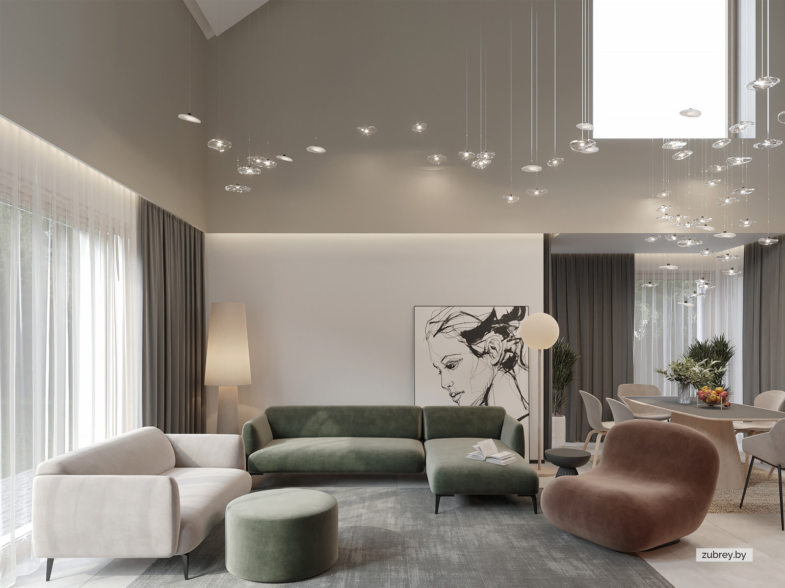 Гостиная, 1 этаж 