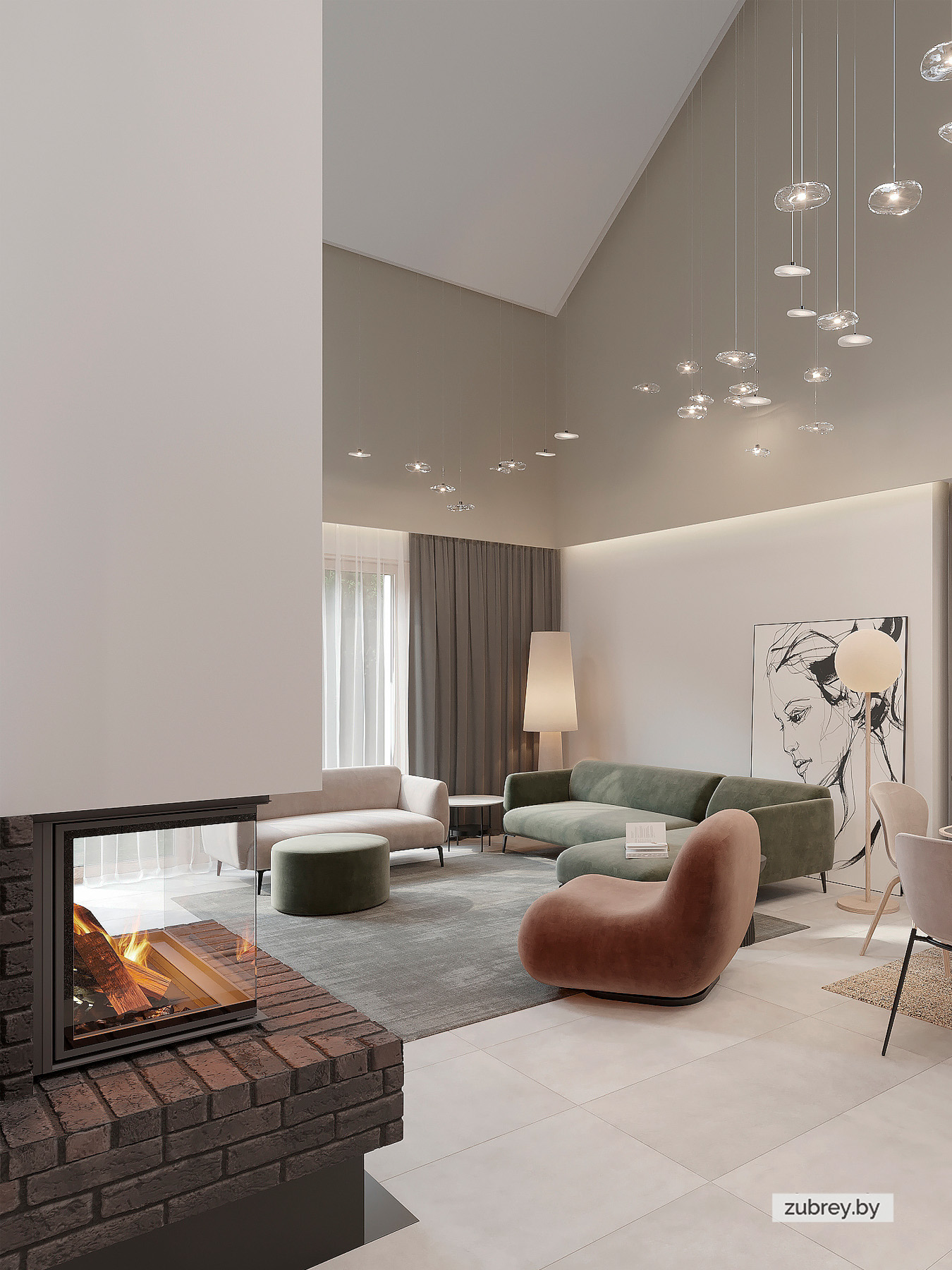 Гостиная, 1 этаж 