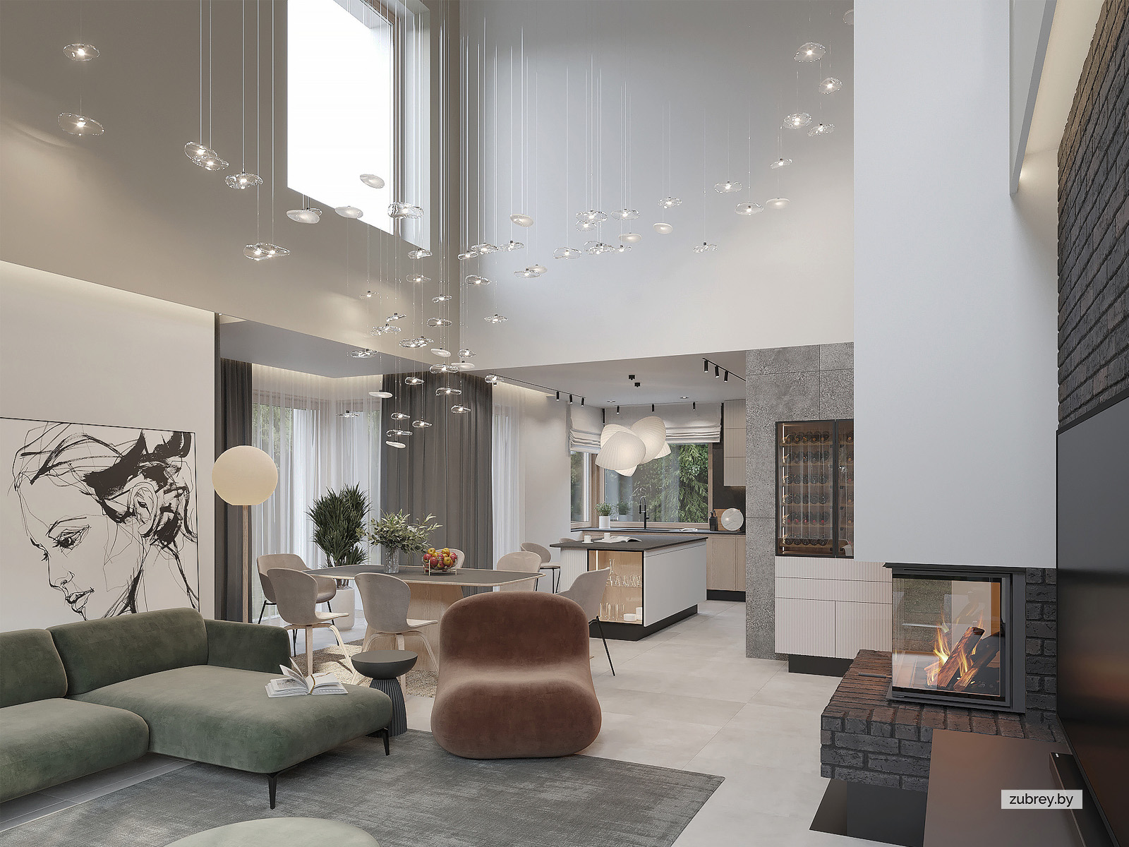 Гостиная, 1 этаж 