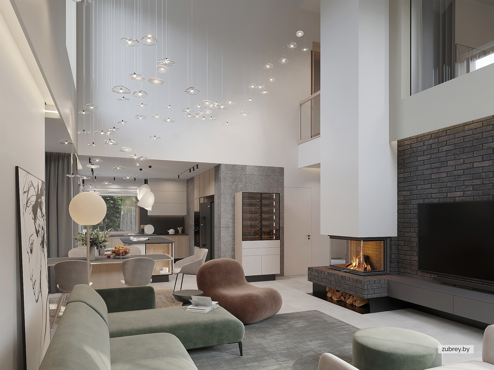 Гостиная, 1 этаж 