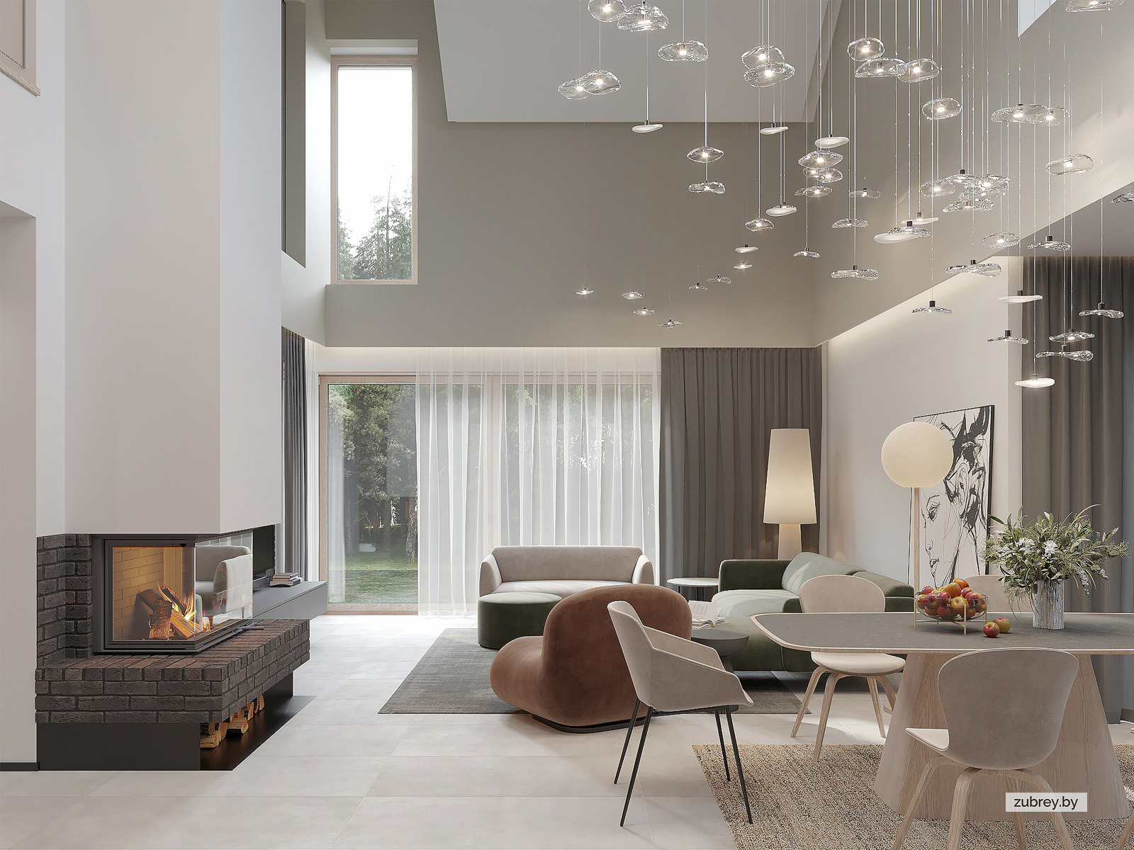 Гостиная, 1 этаж 