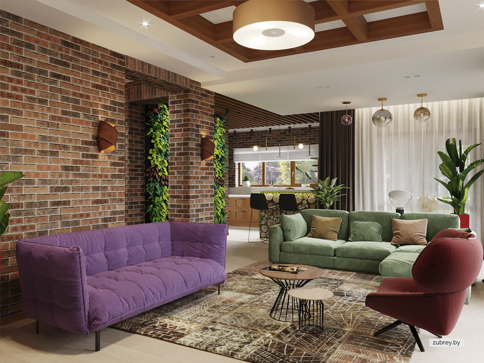 Гостиная-кухня, 1 этаж