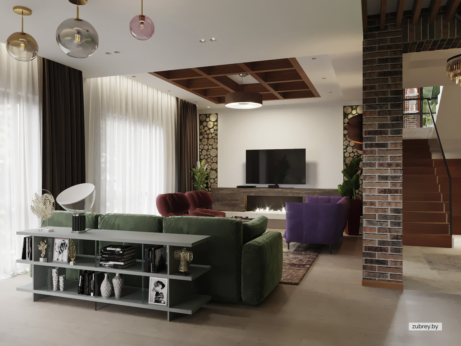 Гостиная-кухня, 1 этаж