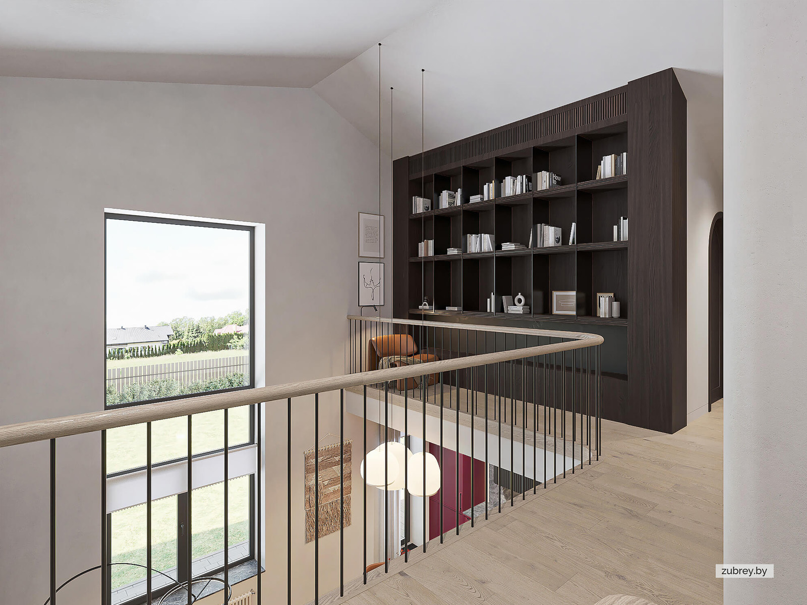 Лестница, коридор 2-го этажа