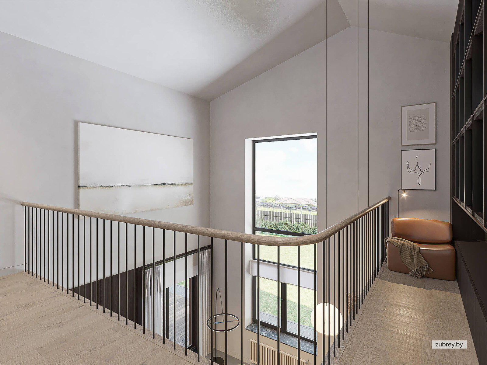 Лестница, коридор 2-го этажа