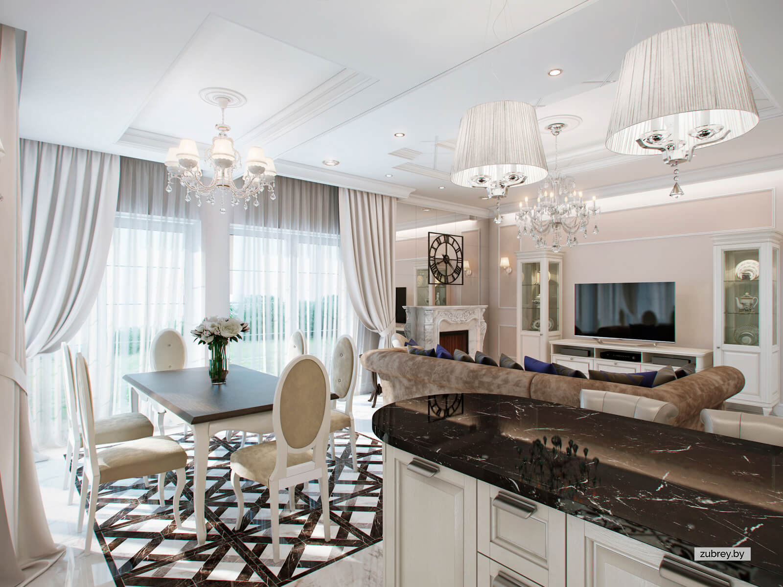 Кухня-гостиная, 1 этаж