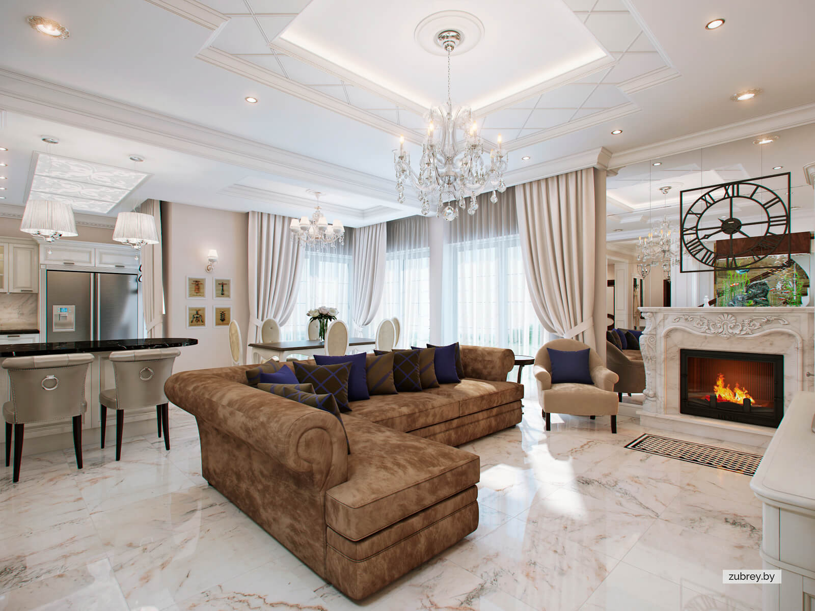 Кухня-гостиная, 1 этаж