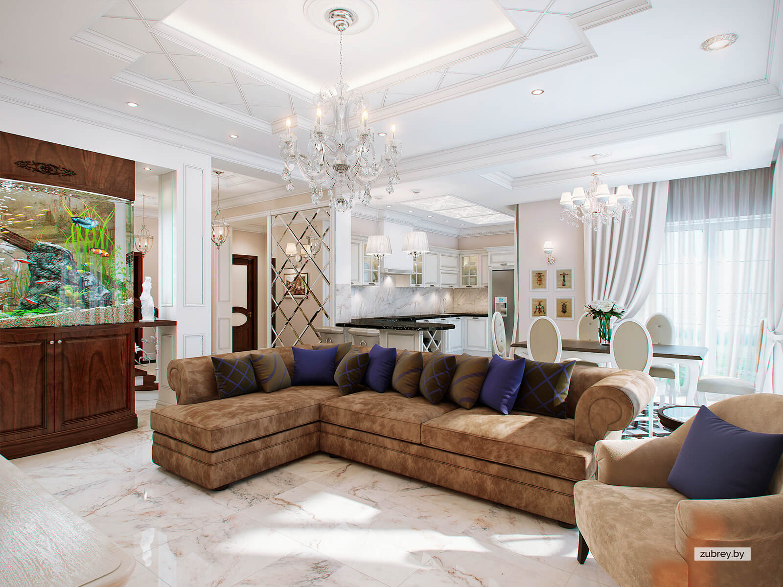 Кухня-гостиная, 1 этаж