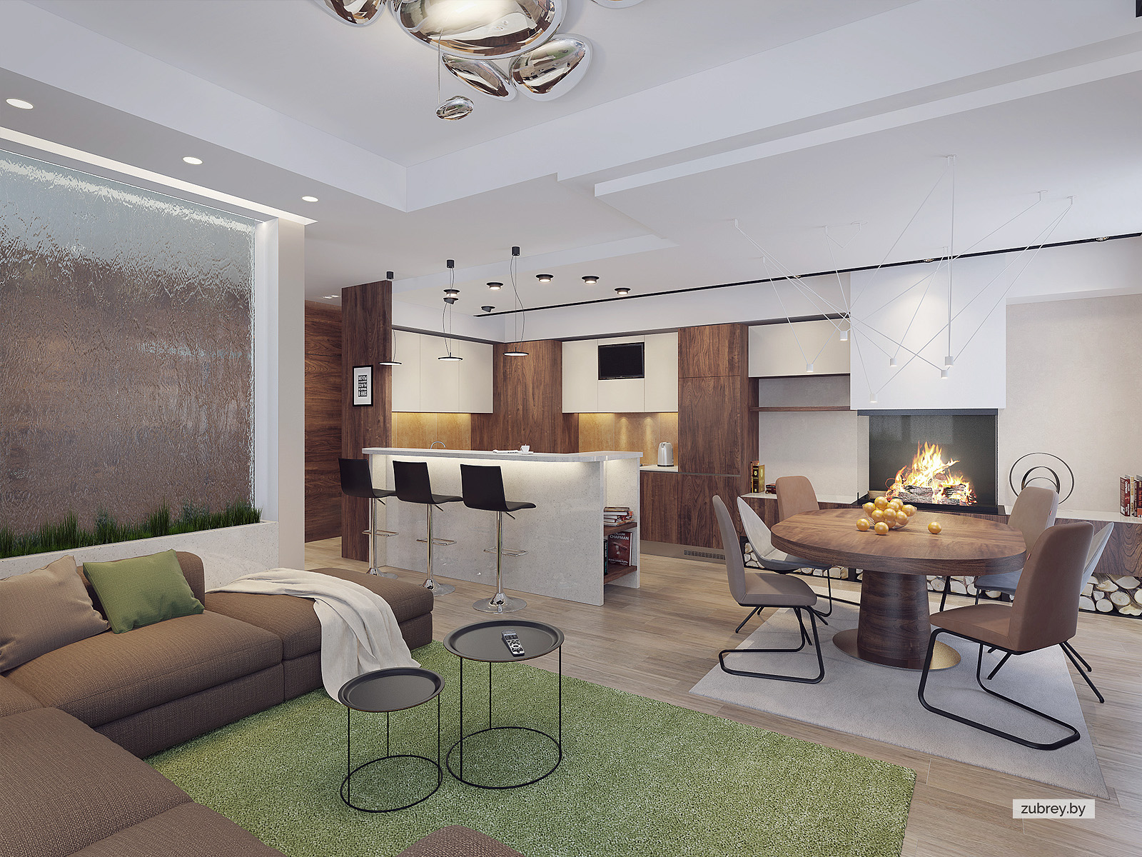 Гостиная-кухня, 1 этаж 