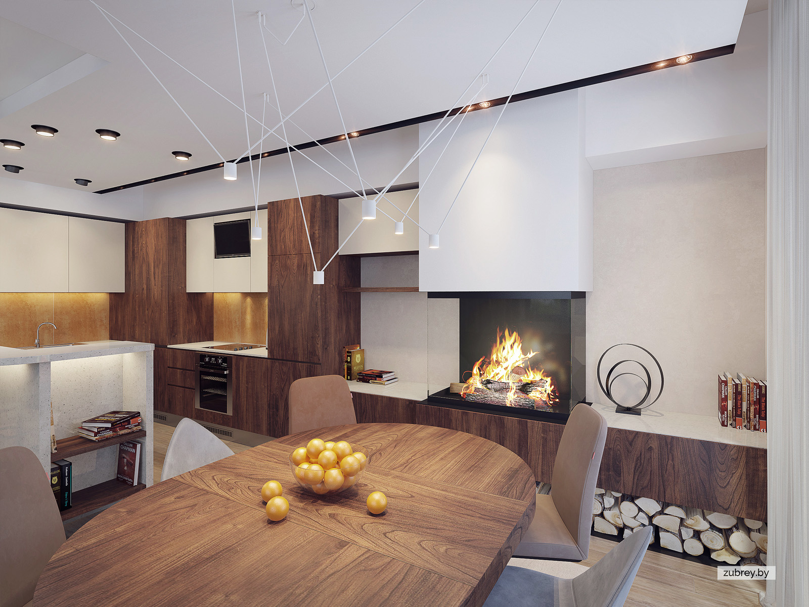 Гостиная-кухня, 1 этаж 