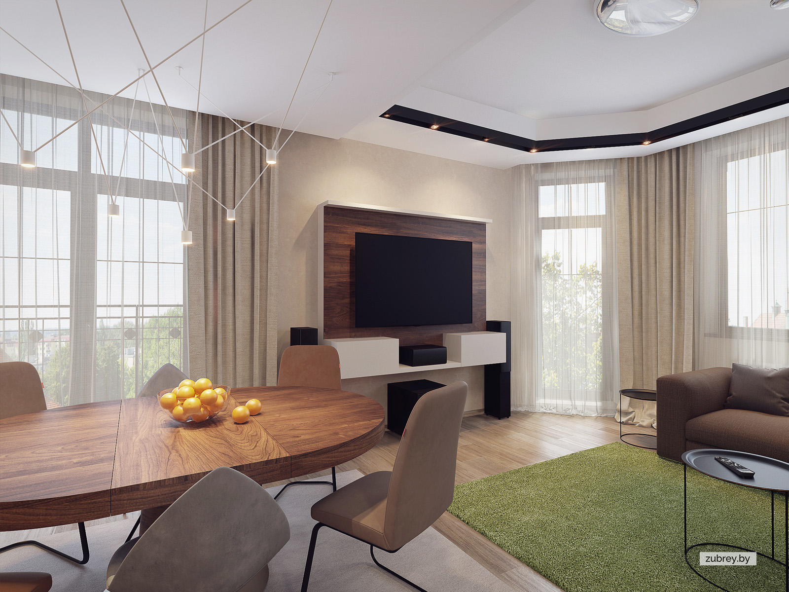 Гостиная-кухня, 1 этаж 