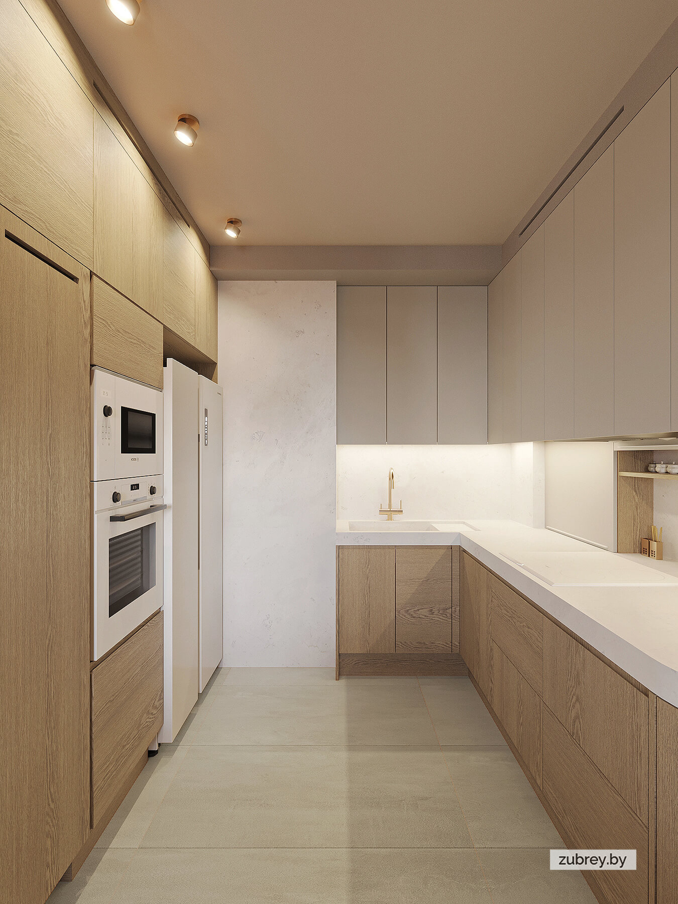 Кухня со столовой зоной и лоджией