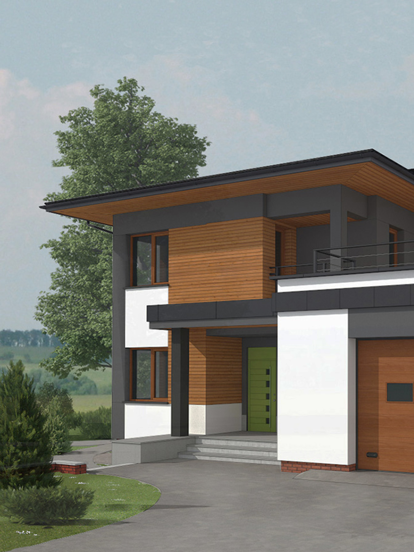 Дизайн фасадов дома 290 м2, реализован