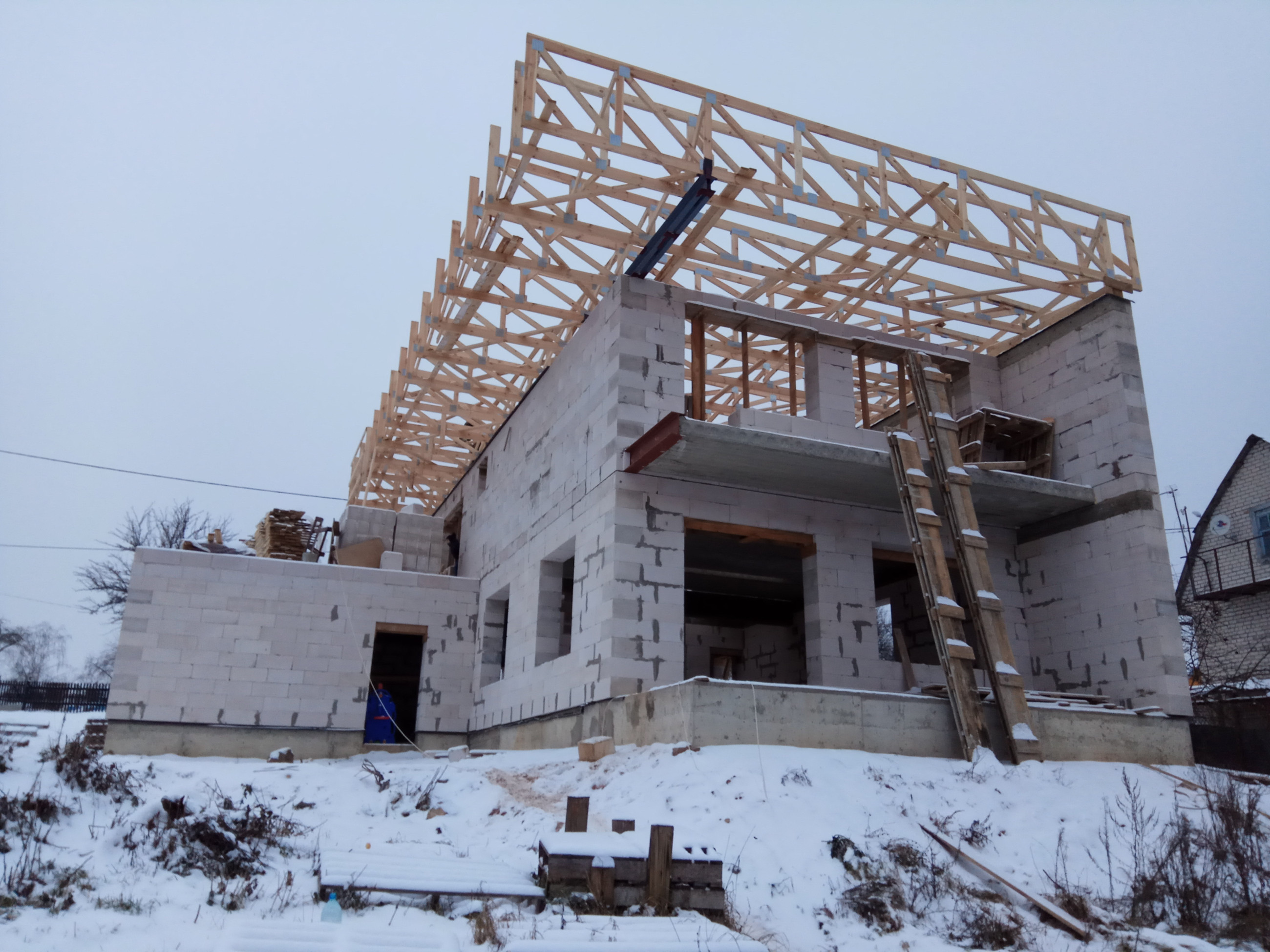 Строительство дома по проекту Тартак в д. Граничи, Минская область, Беларусь
