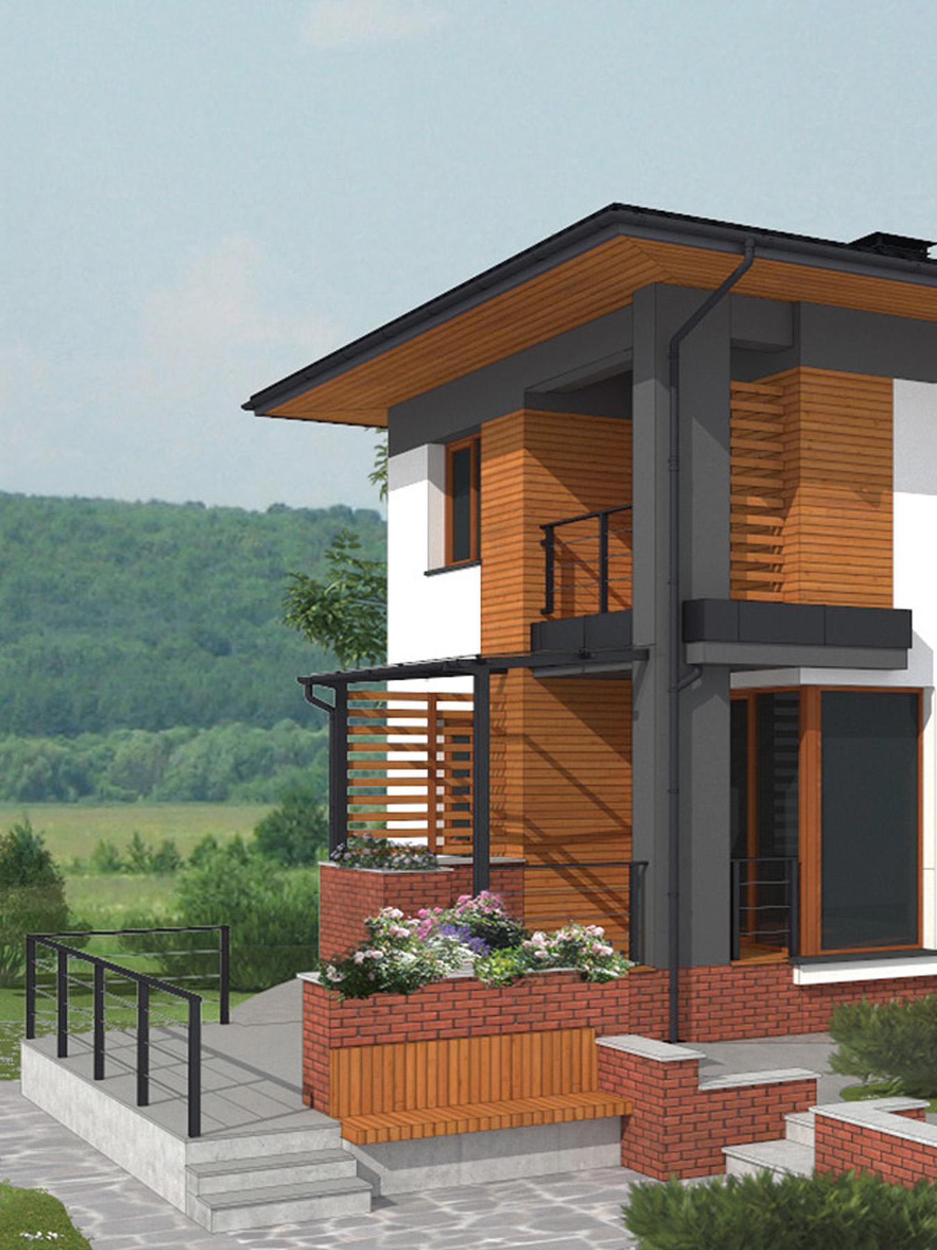 Дизайн фасадов дома 290 м2, реализован