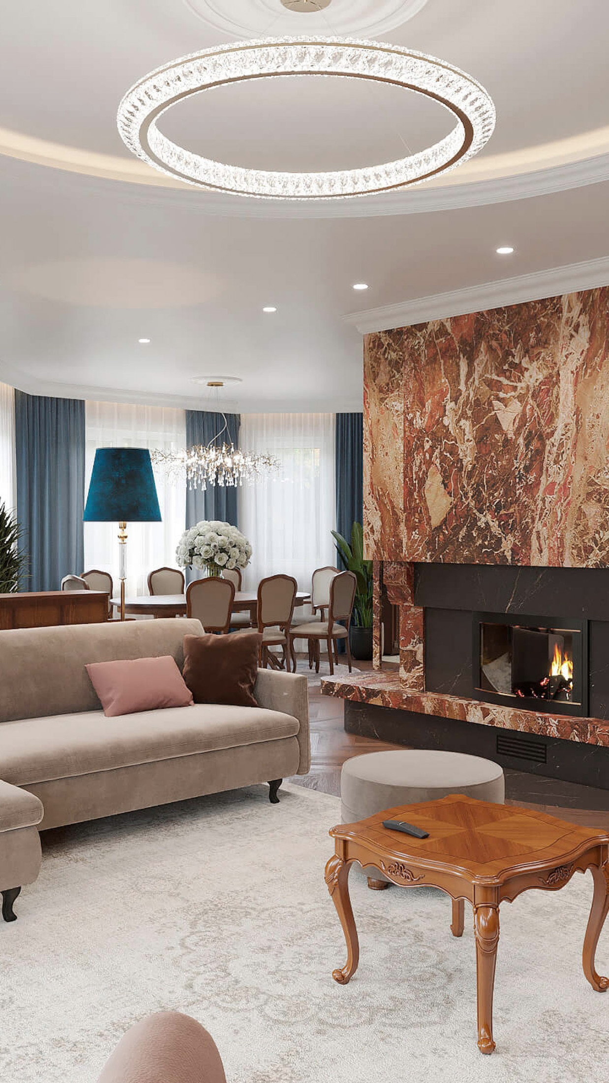 Гостиная, столвоая зона